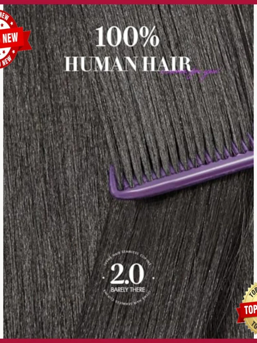16 Inch Human Hair Clip In Extensions, 110g 6Pcs, Yaki Straight, Invisible Weft